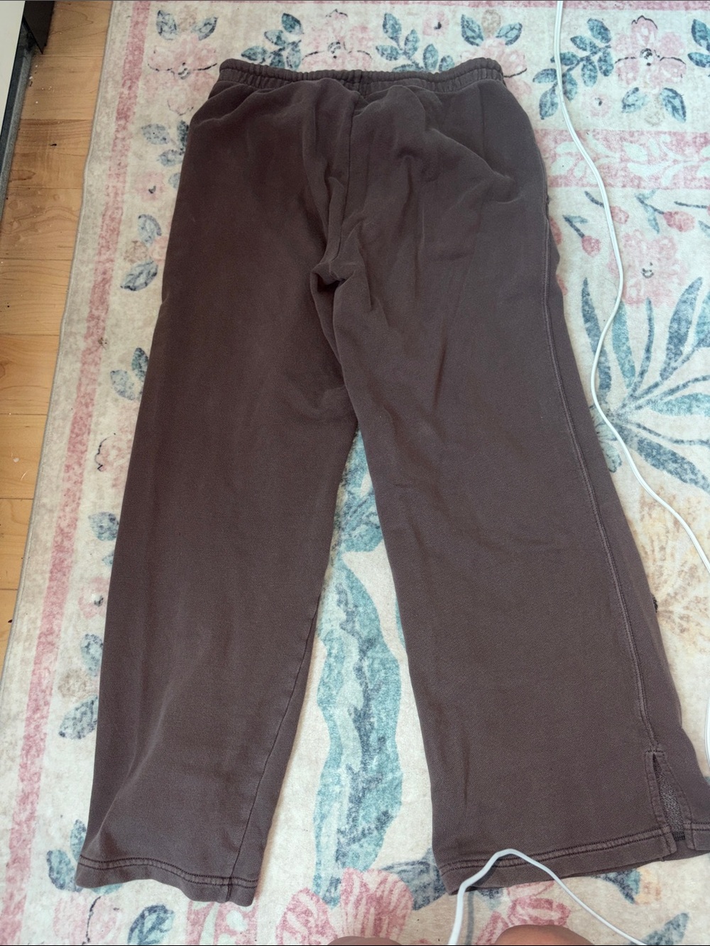aerie Wide-Leg Brown Drawstring Lounge Pants - Picture 5 of 5